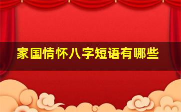 家国情怀八字短语有哪些