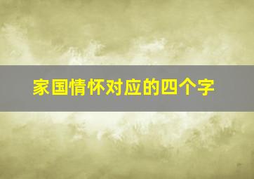 家国情怀对应的四个字