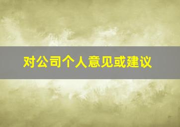 对公司个人意见或建议