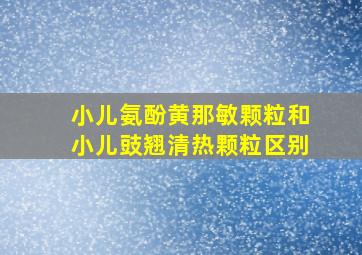 小儿氨酚黄那敏颗粒和小儿豉翘清热颗粒区别