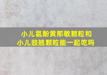 小儿氨酚黄那敏颗粒和小儿豉翘颗粒能一起吃吗