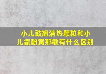 小儿豉翘清热颗粒和小儿氨酚黄那敏有什么区别