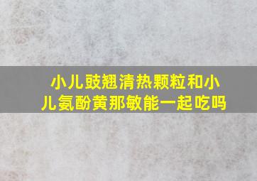 小儿豉翘清热颗粒和小儿氨酚黄那敏能一起吃吗