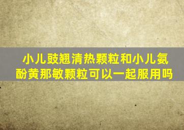 小儿豉翘清热颗粒和小儿氨酚黄那敏颗粒可以一起服用吗