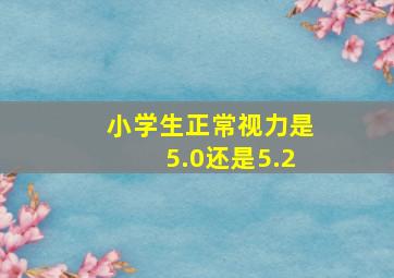 小学生正常视力是5.0还是5.2