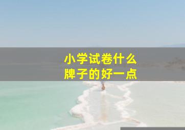 小学试卷什么牌子的好一点