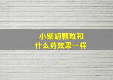 小柴胡颗粒和什么药效果一样