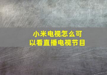 小米电视怎么可以看直播电视节目