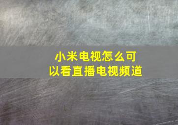 小米电视怎么可以看直播电视频道