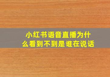 小红书语音直播为什么看到不到是谁在说话