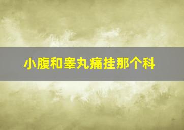 小腹和睾丸痛挂那个科