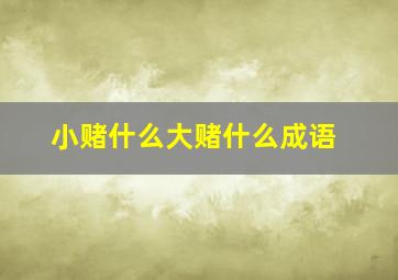 小赌什么大赌什么成语