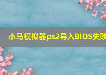 小马模拟器ps2导入BIOS失败