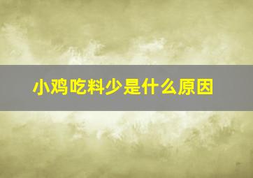 小鸡吃料少是什么原因