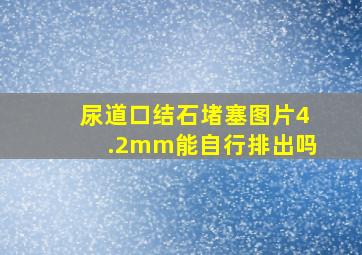 尿道口结石堵塞图片4.2mm能自行排出吗