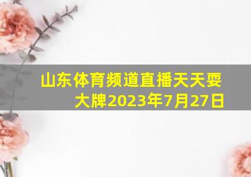 山东体育频道直播天天耍大牌2023年7月27日