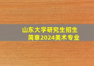 山东大学研究生招生简章2024美术专业