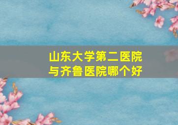 山东大学第二医院与齐鲁医院哪个好