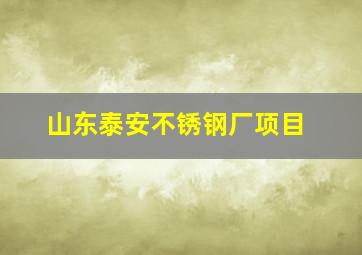 山东泰安不锈钢厂项目