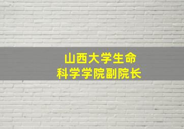 山西大学生命科学学院副院长