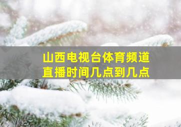 山西电视台体育频道直播时间几点到几点