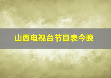 山西电视台节目表今晚