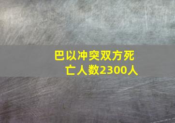 巴以冲突双方死亡人数2300人