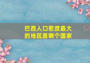 巴西人口密度最大的地区是哪个国家