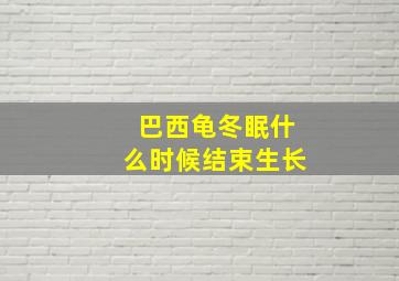 巴西龟冬眠什么时候结束生长