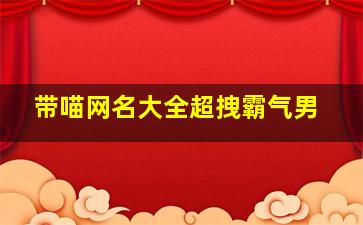 带喵网名大全超拽霸气男