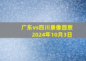 广东vs四川录像回放2024年10月3日