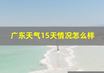 广东天气15天情况怎么样