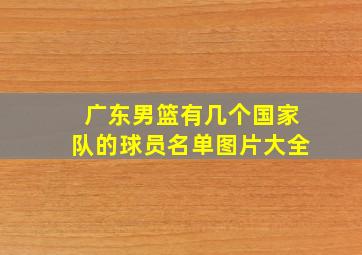 广东男篮有几个国家队的球员名单图片大全