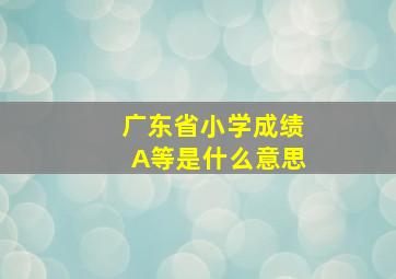 广东省小学成绩A等是什么意思