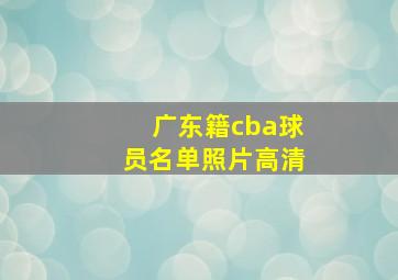 广东籍cba球员名单照片高清