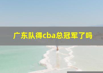 广东队得cba总冠军了吗