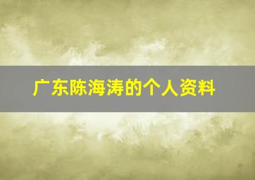 广东陈海涛的个人资料