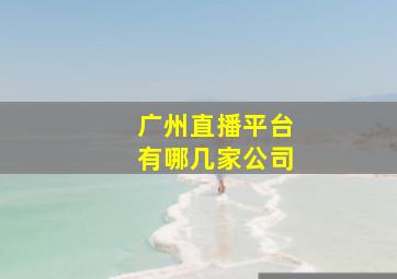 广州直播平台有哪几家公司