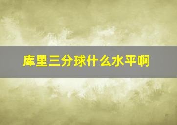 库里三分球什么水平啊