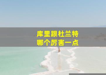 库里跟杜兰特哪个厉害一点