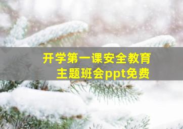 开学第一课安全教育主题班会ppt免费