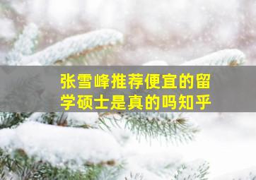 张雪峰推荐便宜的留学硕士是真的吗知乎