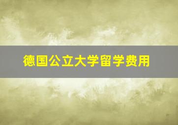 德国公立大学留学费用