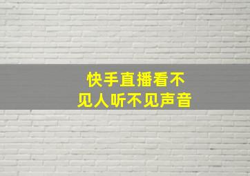 快手直播看不见人听不见声音