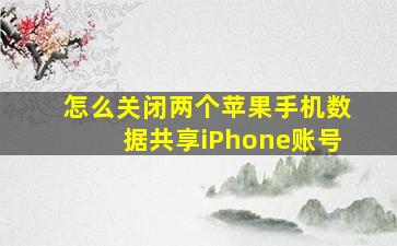 怎么关闭两个苹果手机数据共享iPhone账号