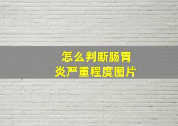 怎么判断肠胃炎严重程度图片