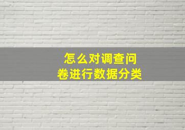 怎么对调查问卷进行数据分类