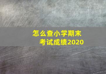 怎么查小学期末考试成绩2020