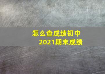 怎么查成绩初中2021期末成绩