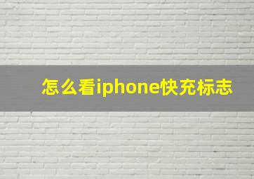 怎么看iphone快充标志